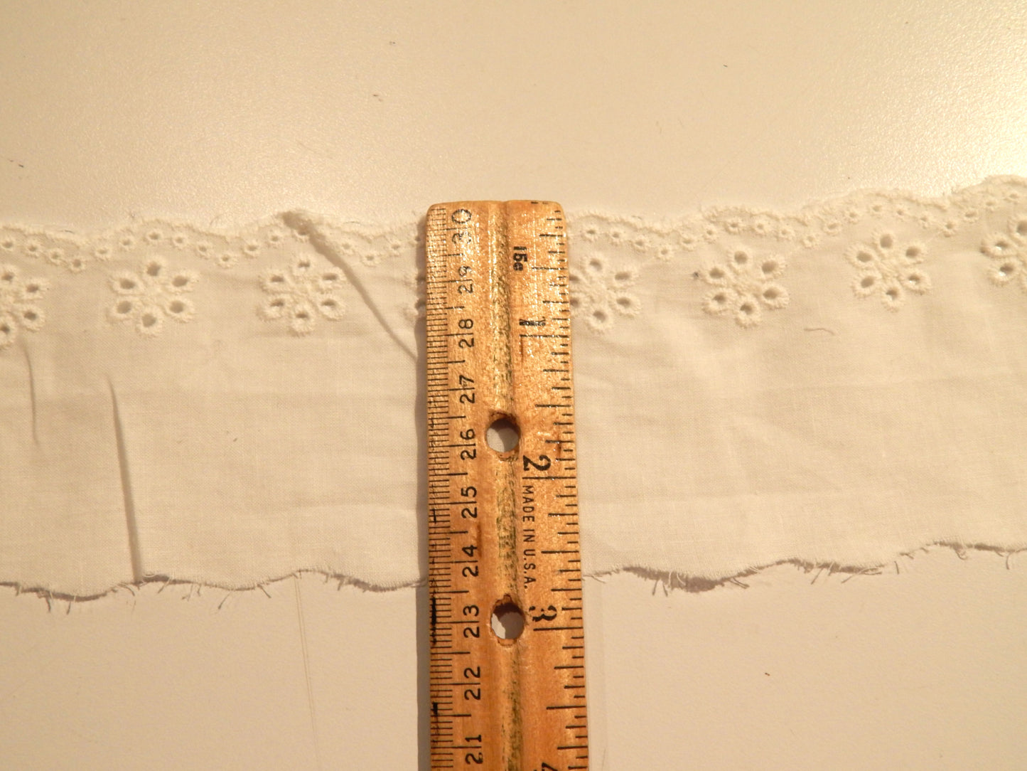 2.5" White Cotton Eyelet Trim - BTY