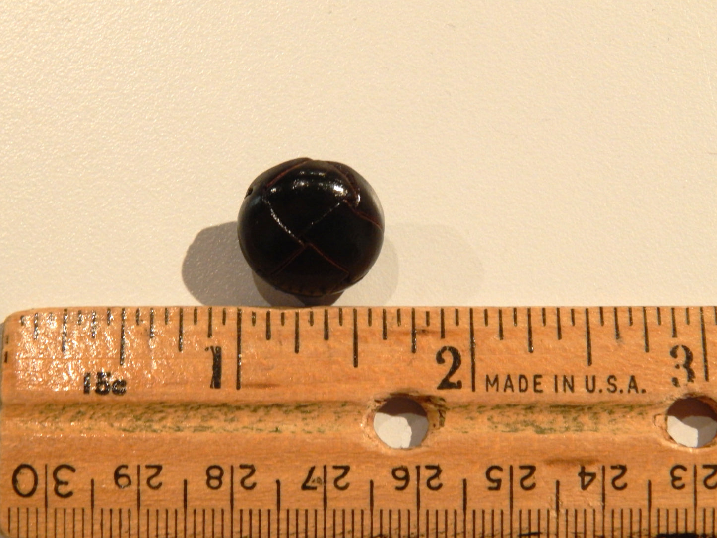 Dark Antique Brown Woven Leather Small Shank Buttons - 9/16"