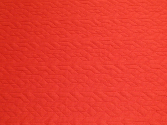 Red Geo Quilted Double Knit - Telio