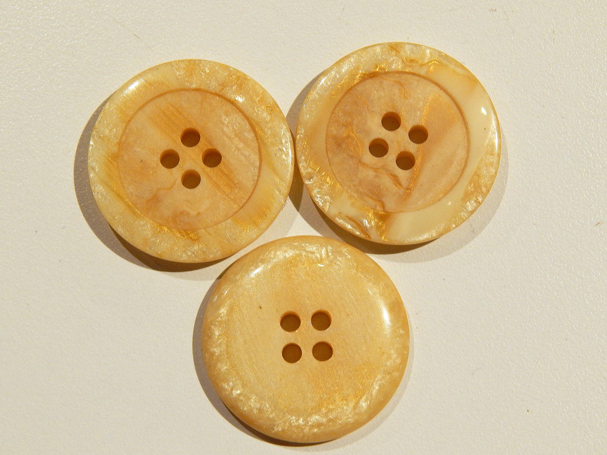 Italian Natural Gold Marbled Buttons - Multiple Sizes