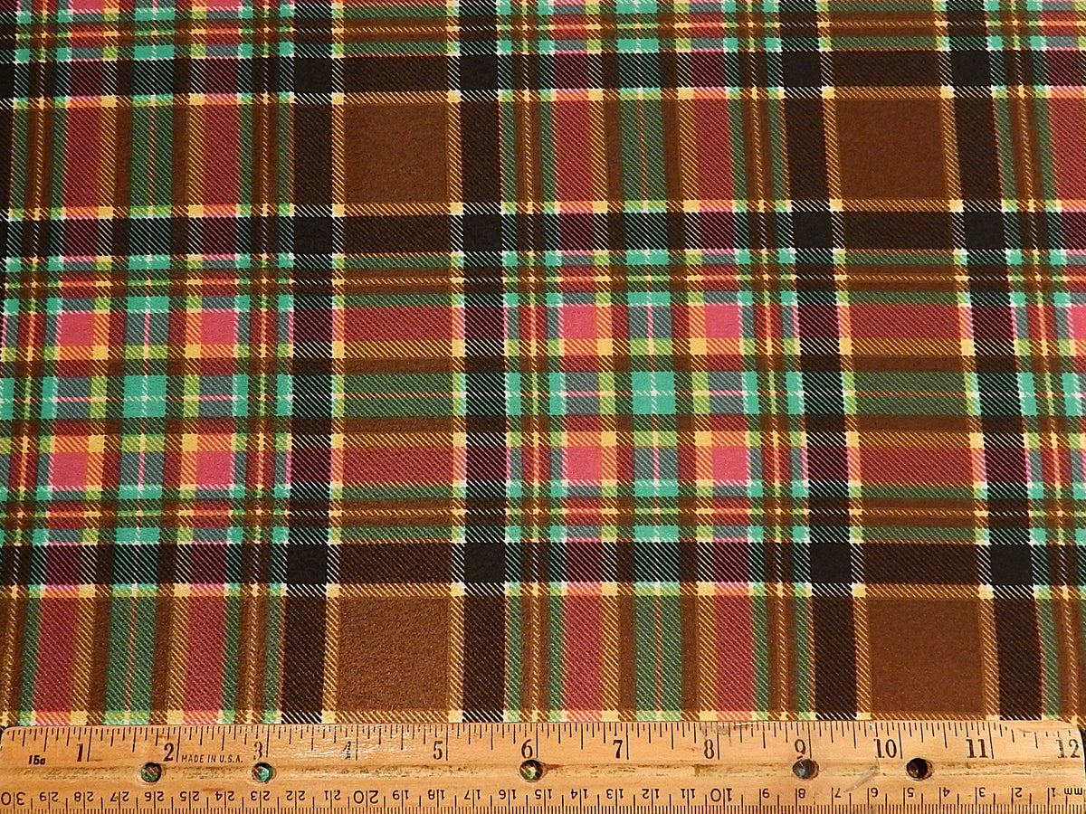 Cherry & Chocolate Plaid Charmeuse