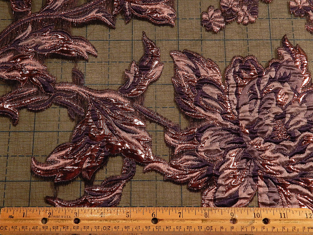 Purple & Pink Brocade Organza
