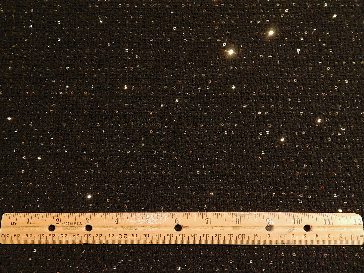 Black and Gold Sequined Tweed