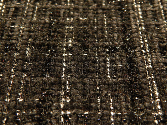 Black and Silver Plaid Tweed