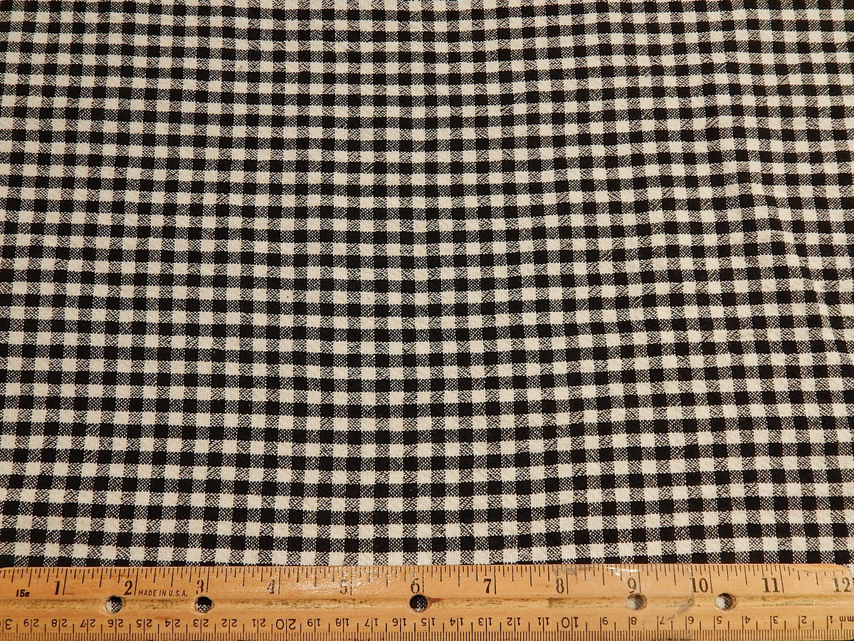 100% Organic Cotton Black and Natural 1/4" Gingham - Telio