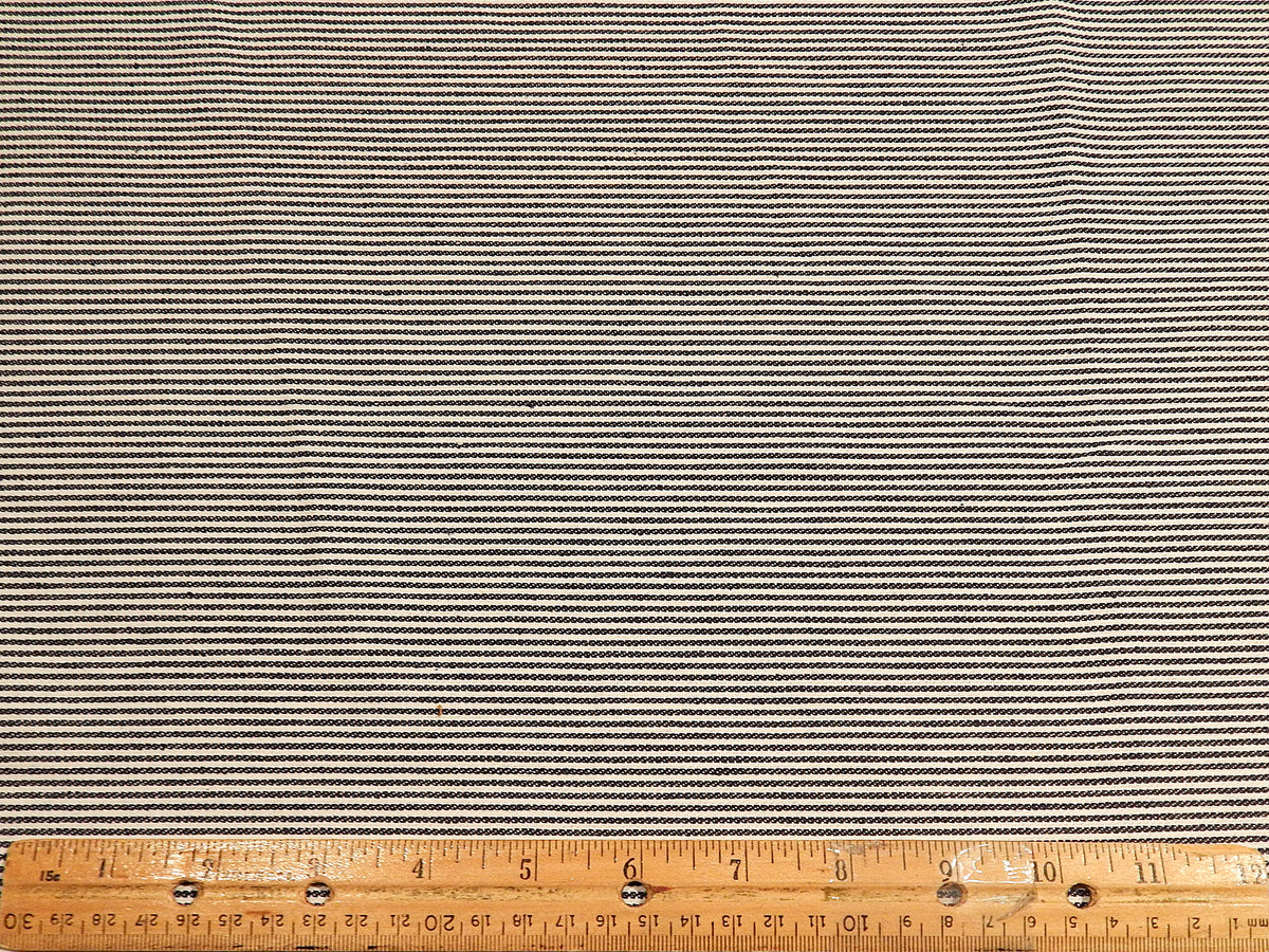 Blue and White Mini Railroad Stripe Denim