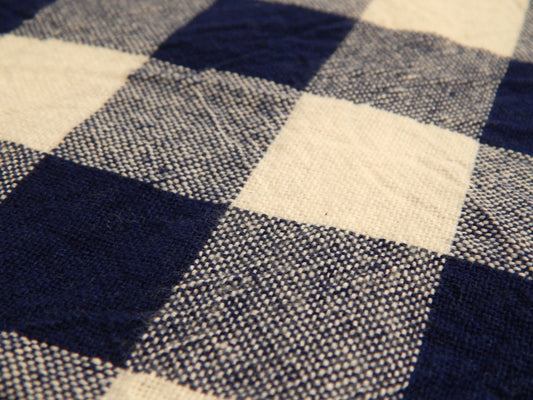 100% Organic Cotton Navy and Natural 1" Gingham - Telio