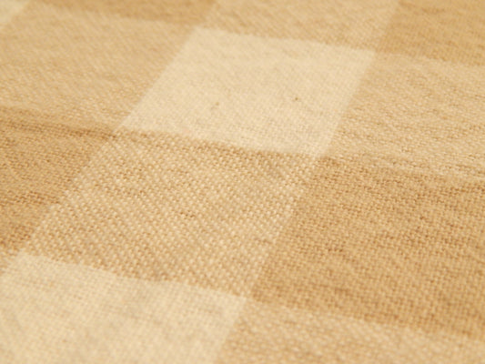 100% Organic Cotton Beige and Natural 1" Gingham - Telio