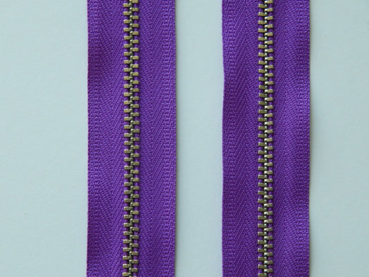 violet and nickel zipper