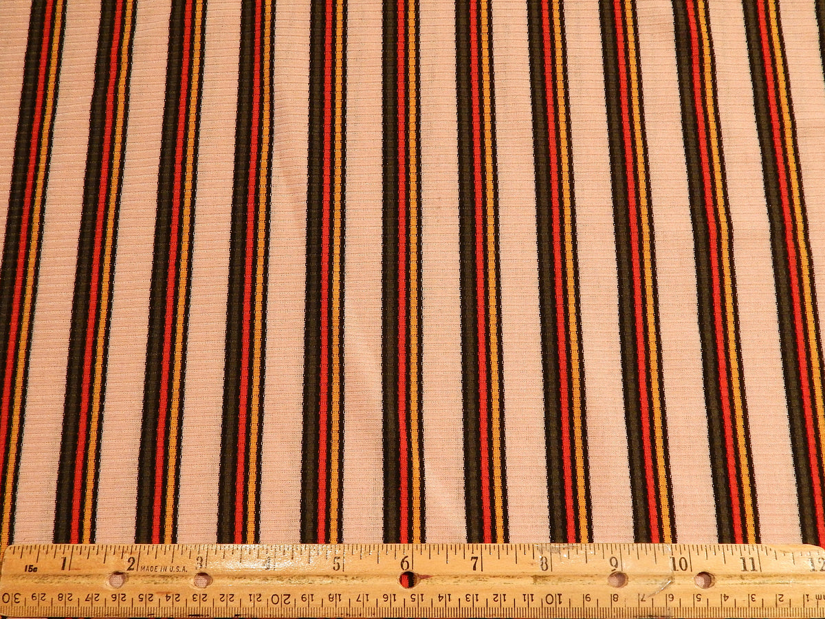 Peach & Rainbow Rugby Stripe Rib Knit