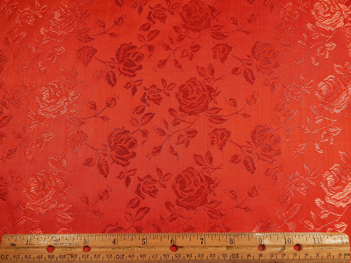 Red Rose Satin Jacquard