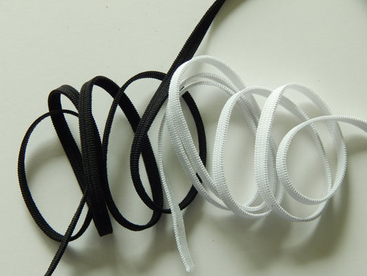 black and white 1/4" elastic