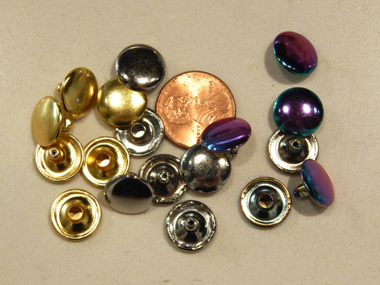 Rivets - 1/2" - Gold, Silver, & Iridescent