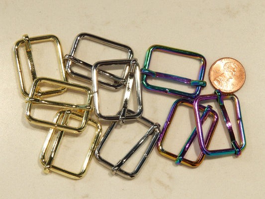 Slide Buckle - 1" - Gold, Silver, & Iridescent