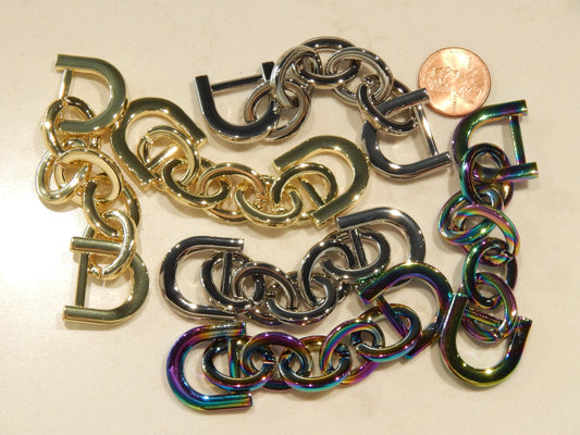 Chain Connectors - 3.75" x 7/8" - Gold, Silver, & Iridescent