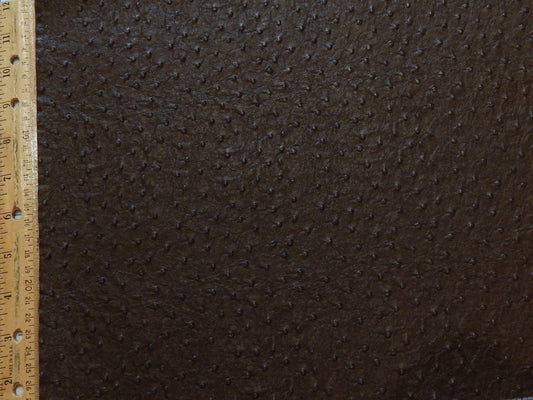 Dark Brown Ostrich Faux Leather