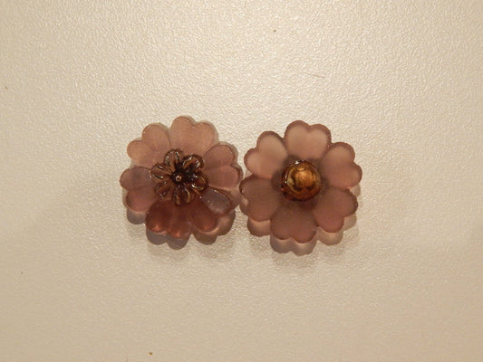 Dusty Orchid Glass Flower Buttons
