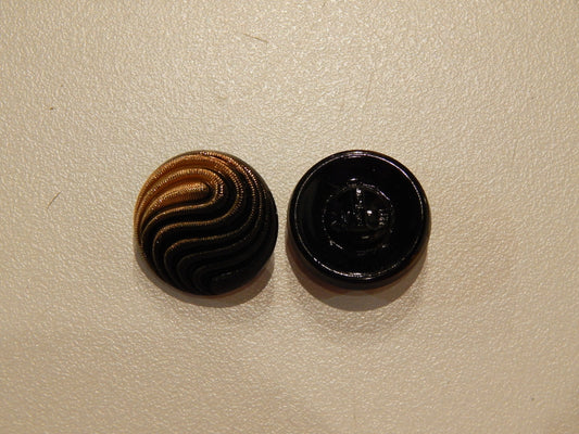 Black and Gold Glass Swirl Buttons