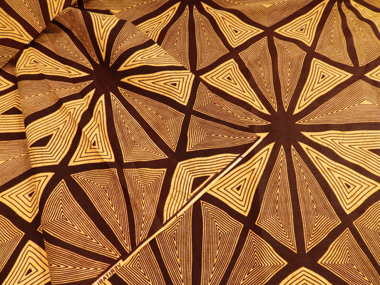 Eye of the Triangle - Goddess Gold - African Wax Print Cotton