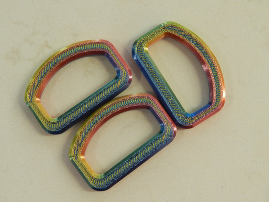 Limited Addition Iridescent Plastic D-Rings - Multiple Sizes and Colors