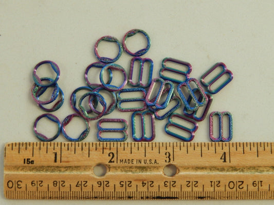 Limited Addition Mystichrome Bra Strap Sliders and Rings - Made in Kansas City