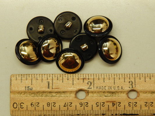 Black and Gold Bauble Buttons - 3/4"