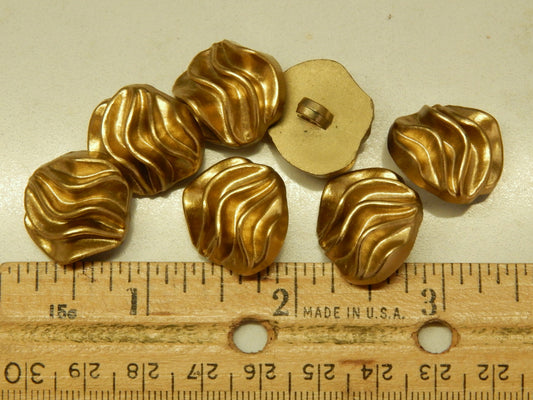 3D Wavy Gold Buttons