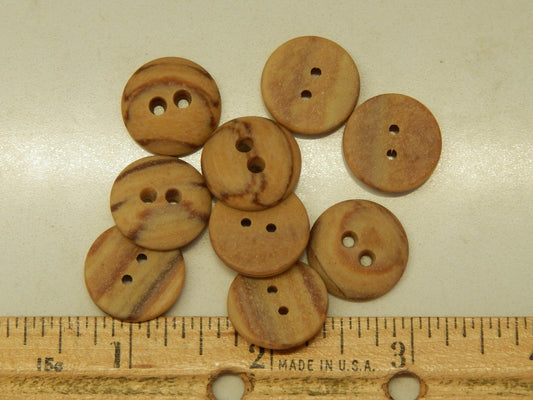 Tan Faux Wood Buttons