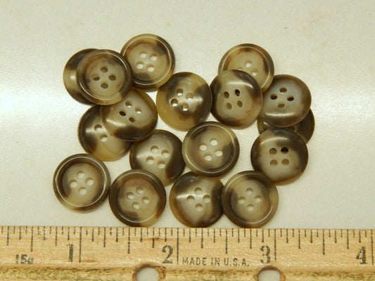 Brown and Cream Tortoiseshell Buttons - 5/8"