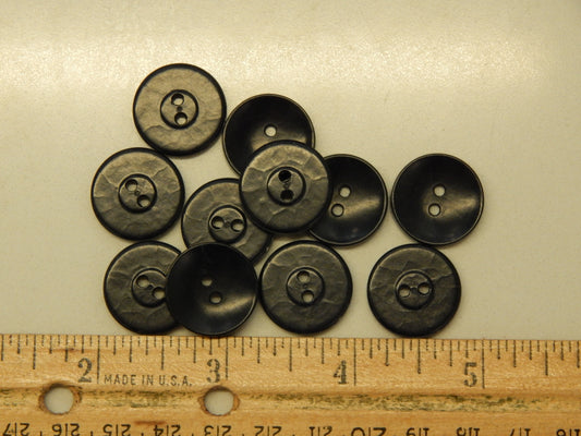Black Concave Buttons