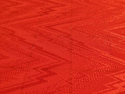 Red Rouge Martini Chevron Crepe Silk
