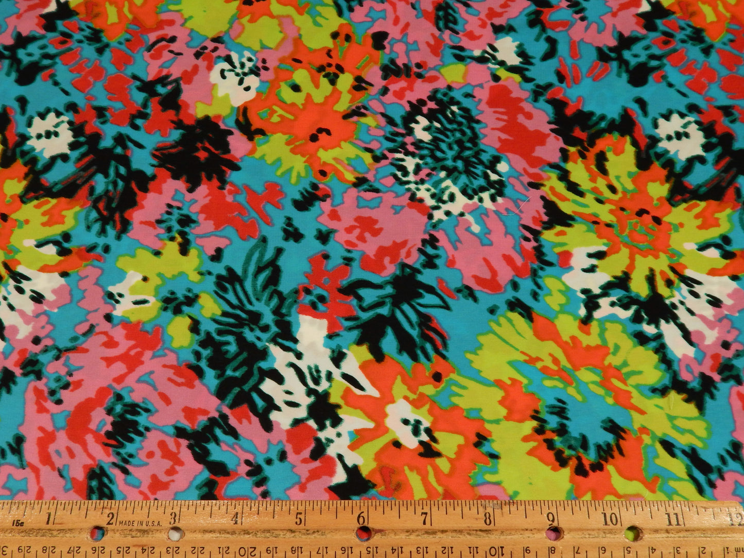 Large and Bright Floral Peachskin Challis