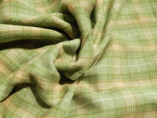 light green and ivory wool flannel
