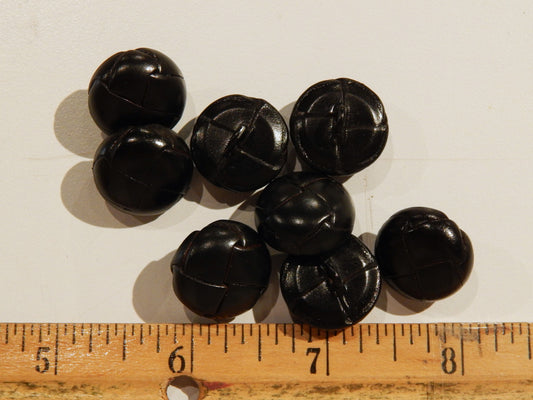 black woven leather fashion buttons