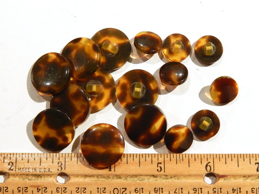 Caramel Tortoiseshell Shank Buttons - Multiple Sizes