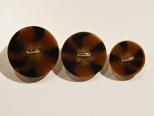 Gold & Tortoiseshell Shank Buttons - Multiple Sizes