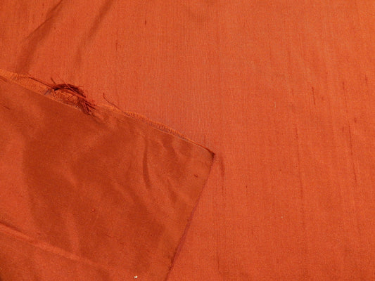 copper orange brown deadstock 100% silk fabric