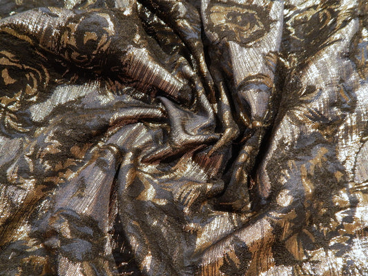 Navy, Chocolate, & Metallic Gold Matelassé