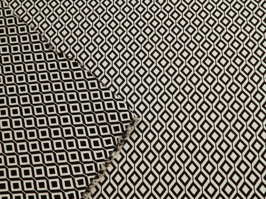 Black and White Reversible Diamond Stretch Jacquard