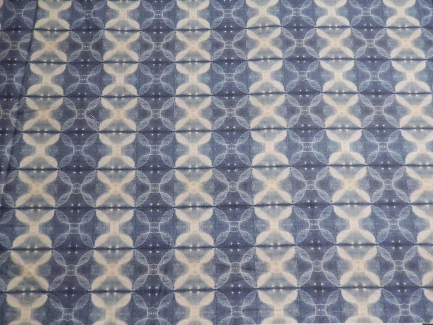 Blue and Beige Shibori Dye Oganic Cotton