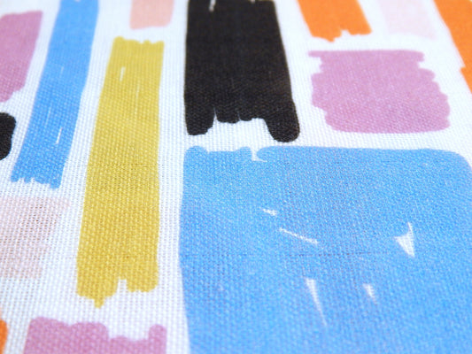 Bright Abstract Shapes Double Gauze Fabric