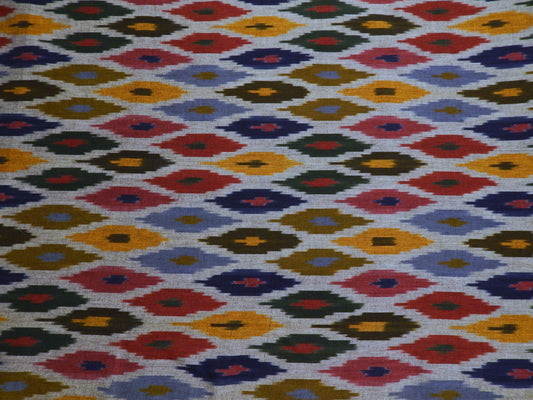 Jewel Tone Diamonds Cotton Ikat - Hand Dyed and Woven in India
