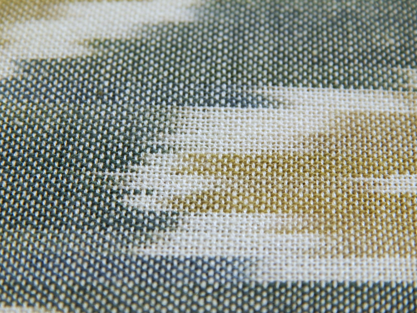 Teal and Taupe Diamonds Cotton Ikat - Hand Dyed and Woven in India