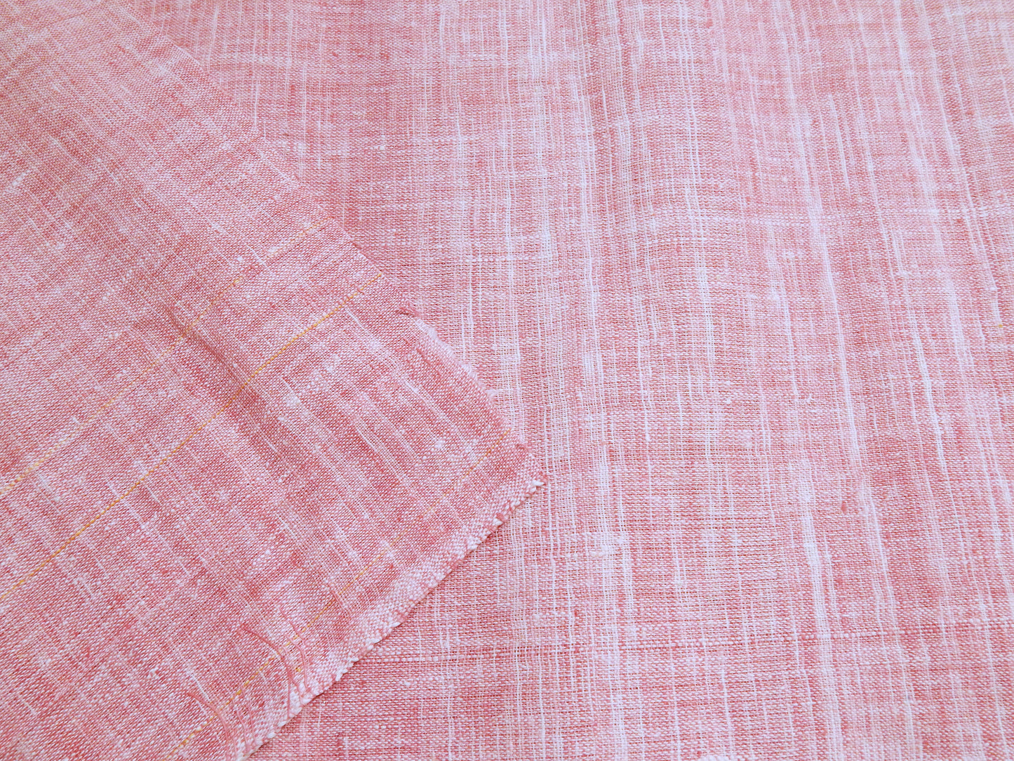 Light Pink Slubby Cotton - Hand Dyed and Woven in India