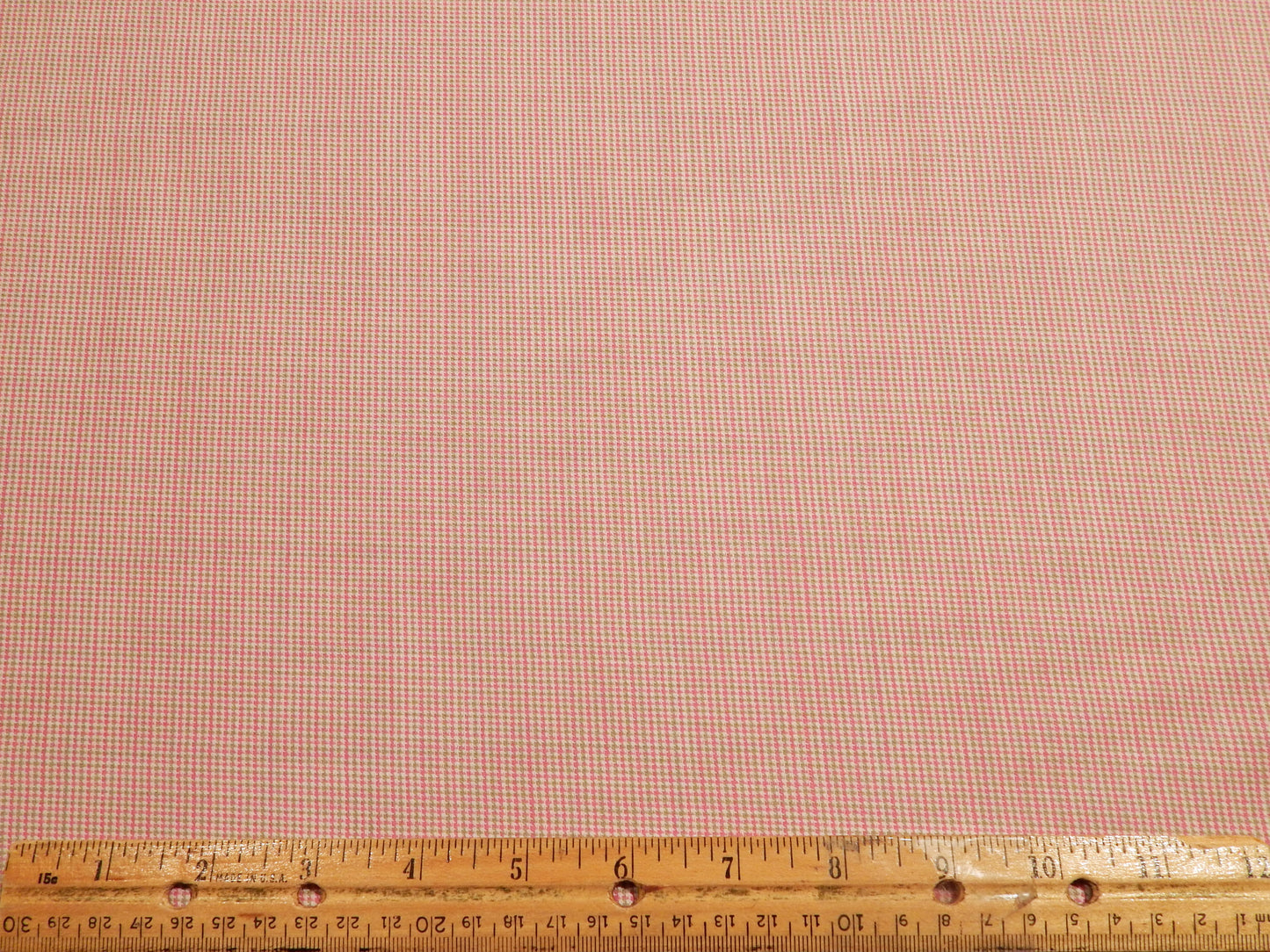 Pink, Taupe, and White Mini Houndstooth English Wool Suiting