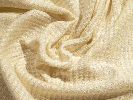 Warm White Houndstooth Tweed