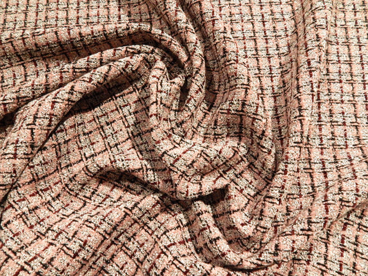 Maroon and Pink Velvet Boucle