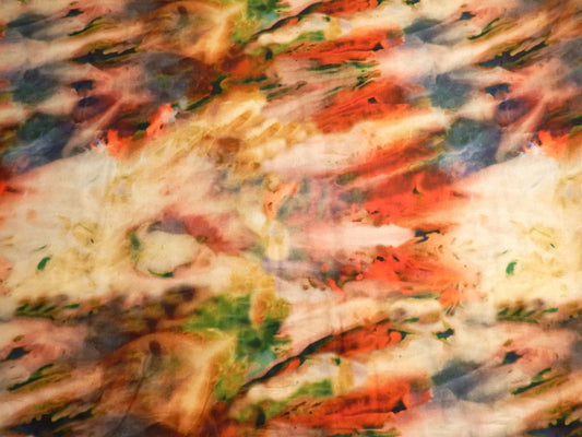 Ice Dye: Phantom Red/Cream - Organic Cotton Double Gauze - Paintbrush Studios