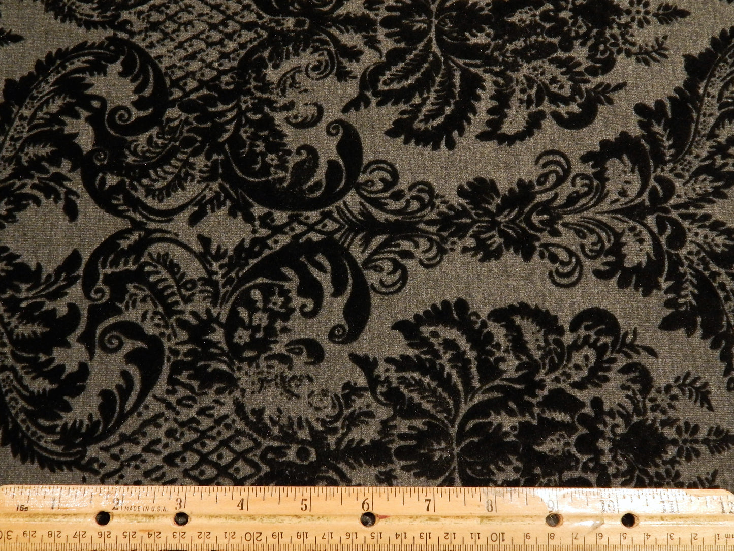 Enchanted Midnight Velvet Flocked Grey & Black Interlock