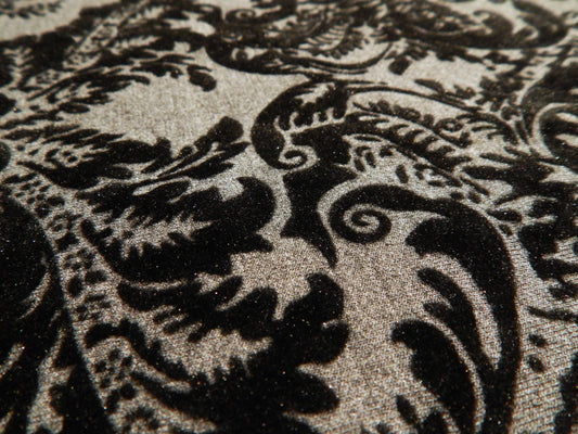Enchanted Midnight Velvet Flocked Grey & Black Interlock